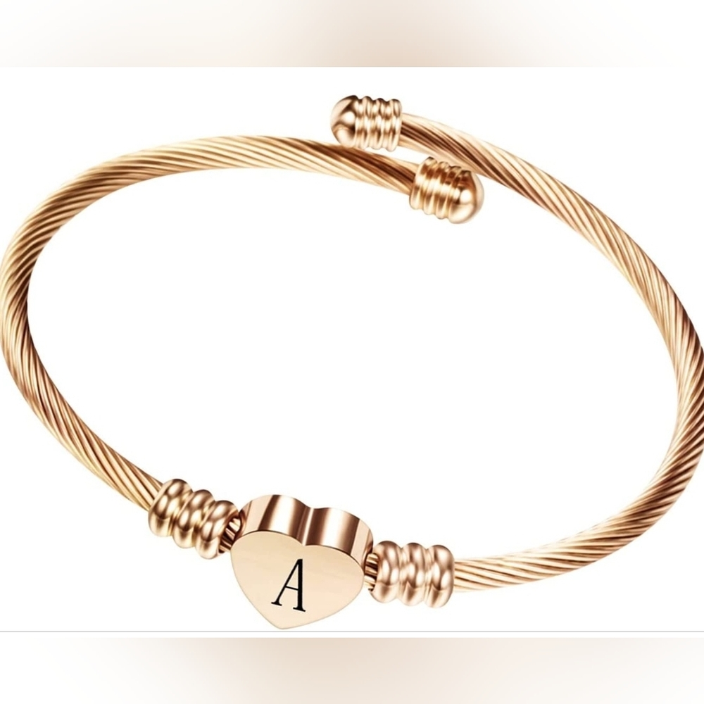 Engraved Letter A Bracelet